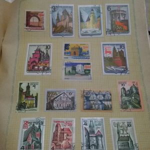 Collectible Beautiful Used 65 Russian Stamps.