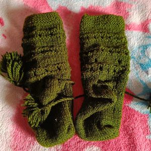 Baby Sweater With Attached Cap Nd Booties