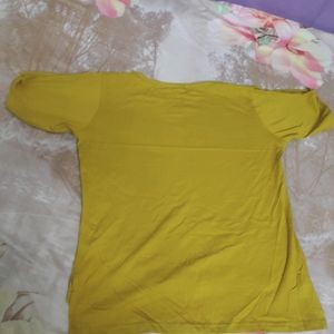 Yellow Off Shoulder T-shirt