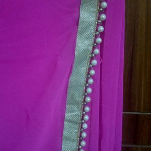 Pearl Border Saree