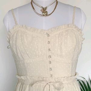 Cottage Core Pinteresty Off White Dress