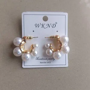 Trendy Pearl Hoops