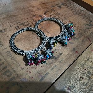 German Silver Jhumka Bangles