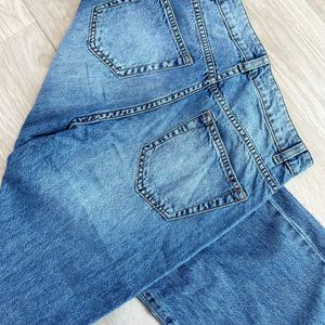 Branded Blue Wide Leg High Waist Denim