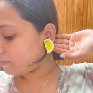 Lemon Handmade Stud Earring