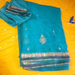 New Soft Embroidered Saree