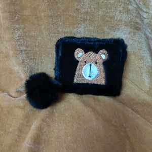 Cute Furry Bear Embroidered Wallets