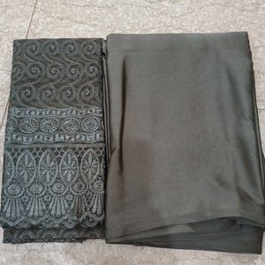 New Satin Grey Saree