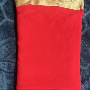 Red Nd Golden Border Saree