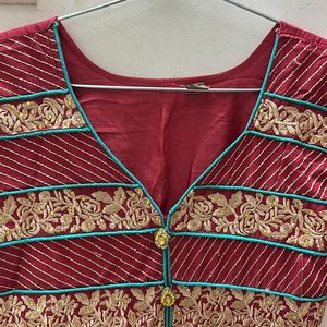 Dark Red Anarkali Dress