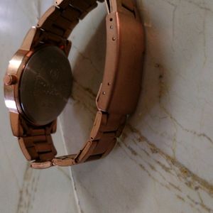 Rose Petals Golden Watch For Women