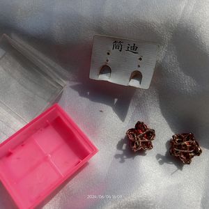 Velvet Red Rose Studs