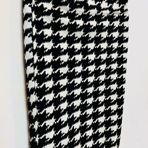 Black And White Checked Bodycon Skirt