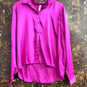 Pink Satin Shirt