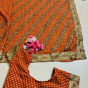 festival ware saree with blouse