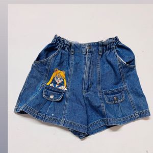 Vintage Skirt With Anime Embroidery