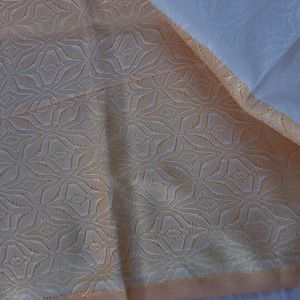 New Orange Nd White Party Wear Shawl