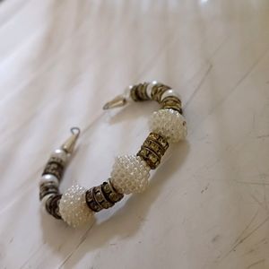 Silver Colour Pearl Bracelet