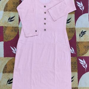 Pure Cotton Pink Kurti For Summers