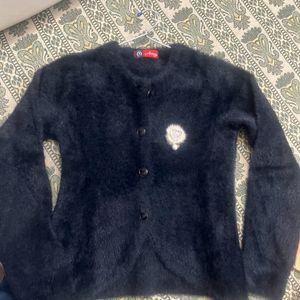 Black Furry Cardigan