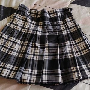 Black And White Tennis Pleated Skirt