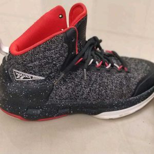 Black Red, High Ankle Non Marking Shoes