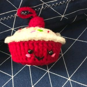 Cute Crochet Cupcake With Cherry On Top