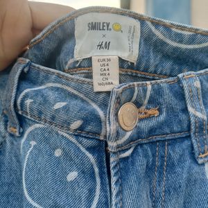 Smiley X H&M Straight Wide Leg Denim