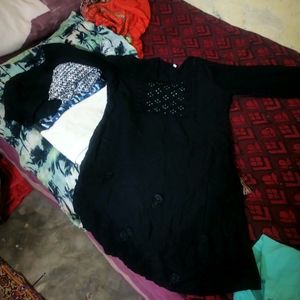 Nee Lenth Black Kurta