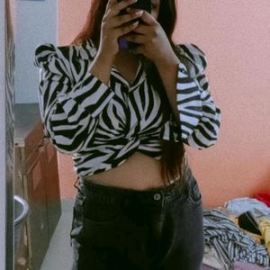 Trendy Zebra Print Top