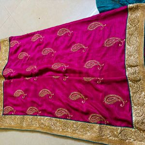 Partywear Saree With Designer Blouse