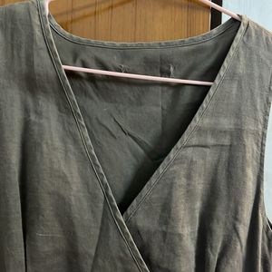 Brown Cotton Mini Sports Dress