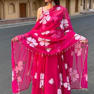 8MTR HUGE FLAIR BEAUTIFUL ROSE PINK GOWN