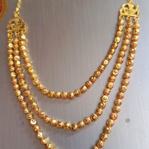 Gold Plated 3 Layer Matar Mala Necklace For Women