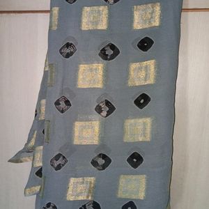 Georgette Grey Saree (Women's)