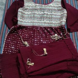 Short Designer Kurti With Long Skirt And Dupatta