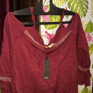 New Maroon Tunic Top