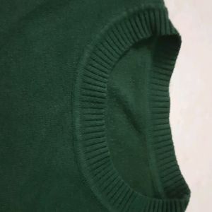 Dark Green Sweatshirt Made Of Soft Wool