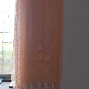 Peach Softly Organza Stole Dupatta