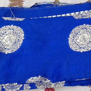 Royal Blue Silk Dupatta