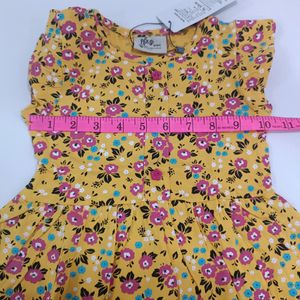 Yellow Floral Frock For Baby Girls