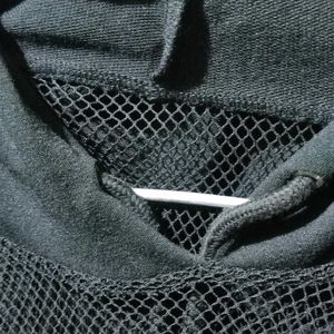 Black Mesh Design Hoodie