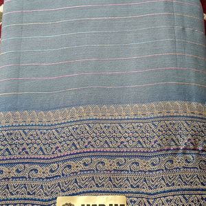 Printed Blue Saree