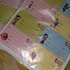 cartoon name chits for books and copies pack of 2