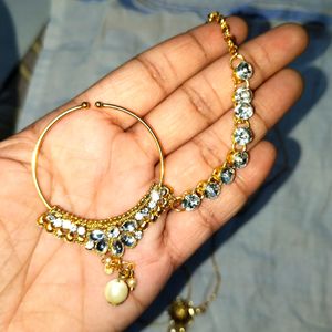 Ethnic Kundan Work Nose Nath