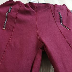 MAROON SKINNY FIT PANTS FOR WOMEN