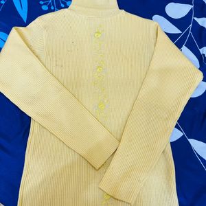 Yellow High-neck Sweater