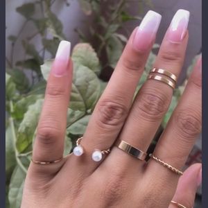 Gold Plated Contemporary Stackable Rings Set of 20