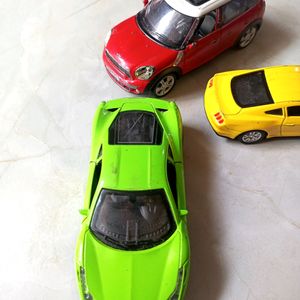 Used/Some Scratch 3 Pullback Diecast Cars -Working