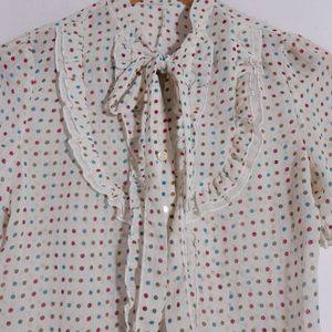 Cream Printed Western Top(women's)